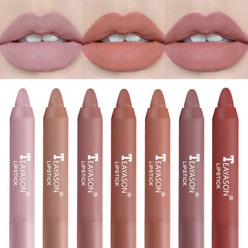 Matte Velvet Lip Tint Long Lasting - ヌードカラーのベルベットマットリップペンシル。ウォータープルーフで発色が良く、カップに色が付きにくい。リップライナーとしても使用可能。長持ちし、メイク崩れしにくいリップティント。
