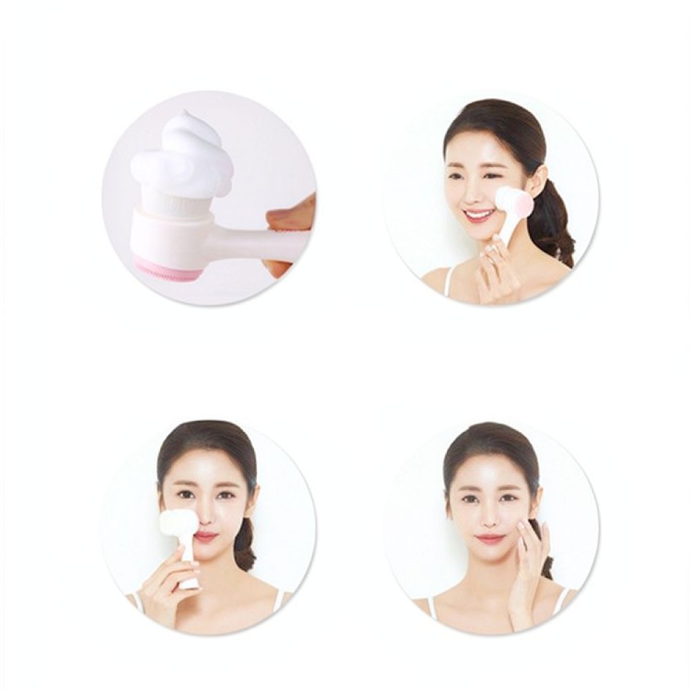 Silicone Face Scrubber Electric - シリコン製フェイシャルクレンジングブラシ、両面スクラバー、柔らかい毛、毛穴の角質除去、フェイスマッサージ、美容スキンケアツール