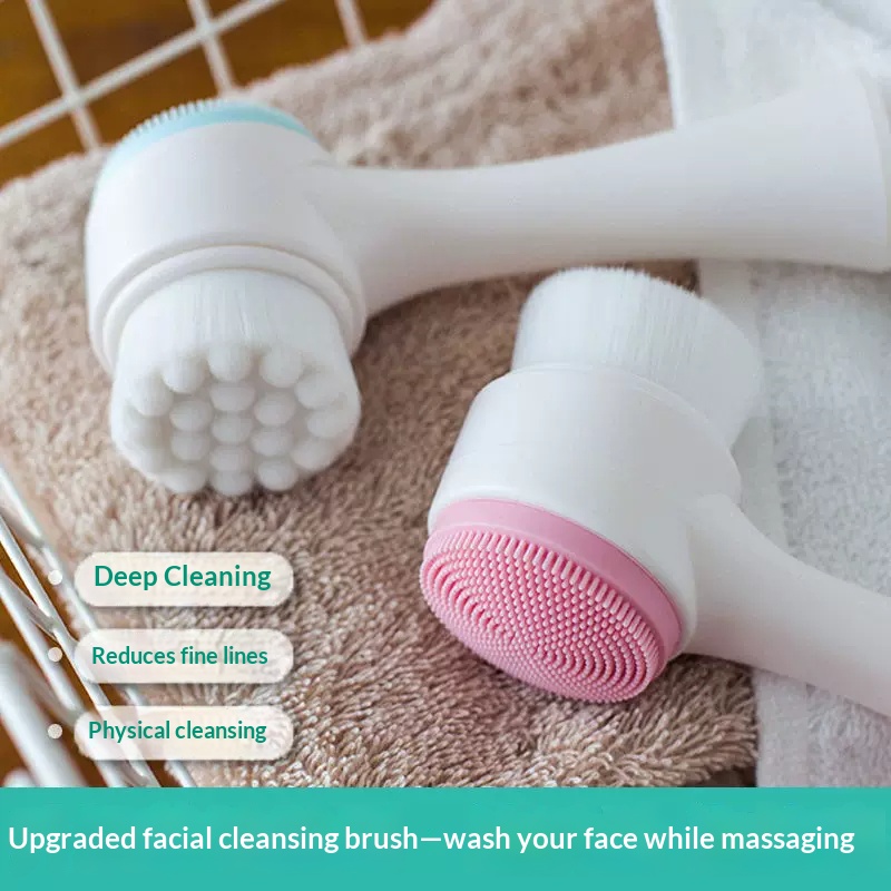 両面式手動洗顔ブラシ、柔らかいシリコン製の毛、毛穴の奥までし - Silicone Face Scrubber Electric のレビューと価格