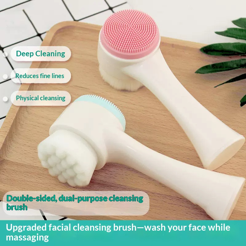 両面式手動洗顔ブラシ、柔らかいシリコン製の毛、毛穴の奥までし - Silicone Face Scrubber Electric のレビューと価格