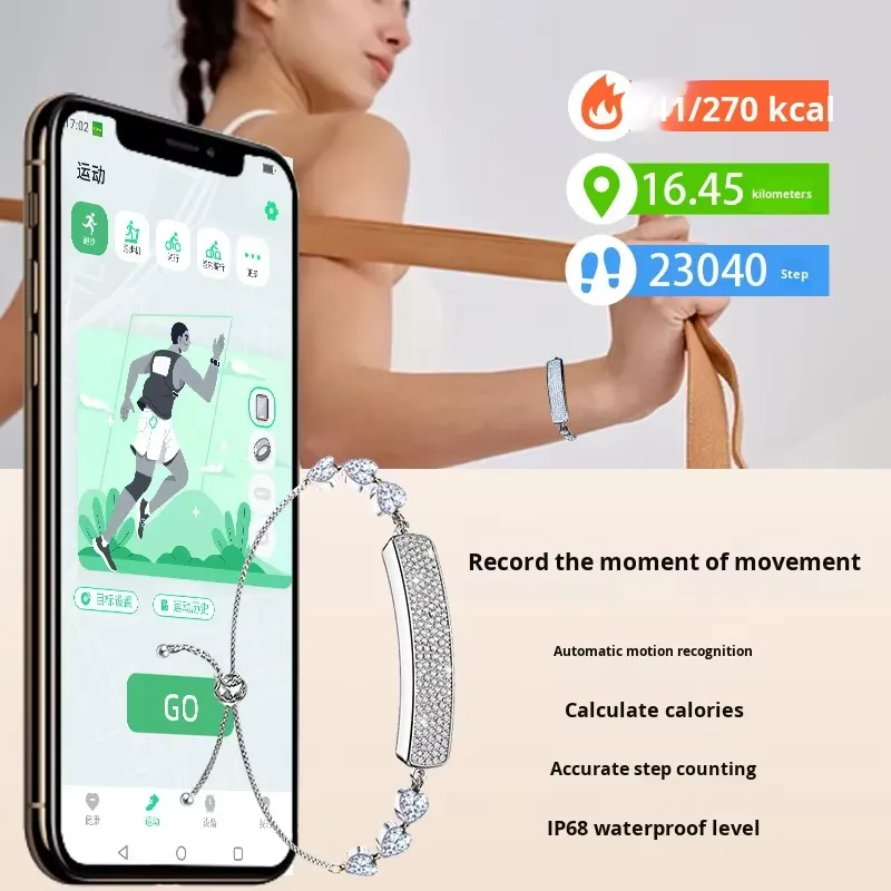 国境を越えた新しいスマートブレスレット IP68 心拍数睡眠 - Health Monitors のレビューと価格