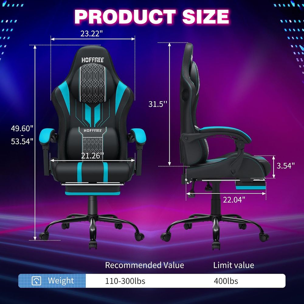 LEDライト・スピーカー・マッサージ機能付きゲーミングチェア - Massage のレビューと価格