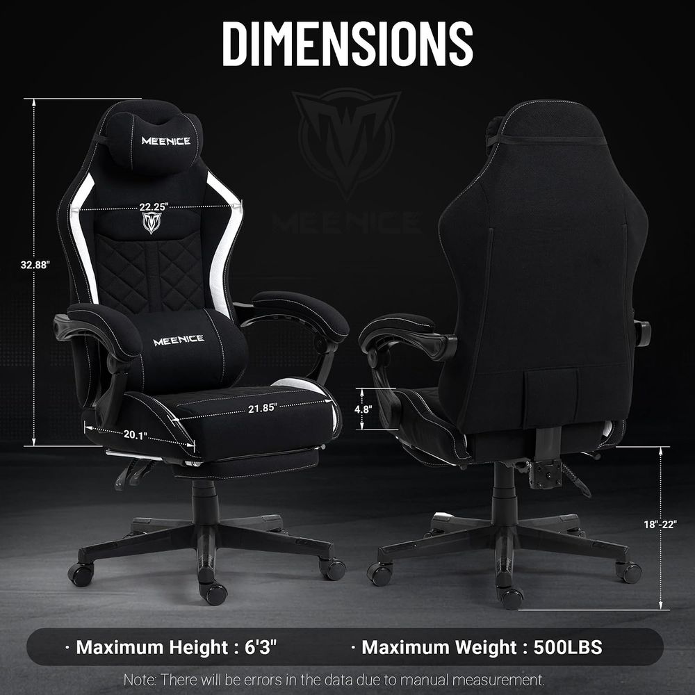 大きくて背の高いゲーミングチェア、オットレスト付き、マッサー - Massage のレビューと価格