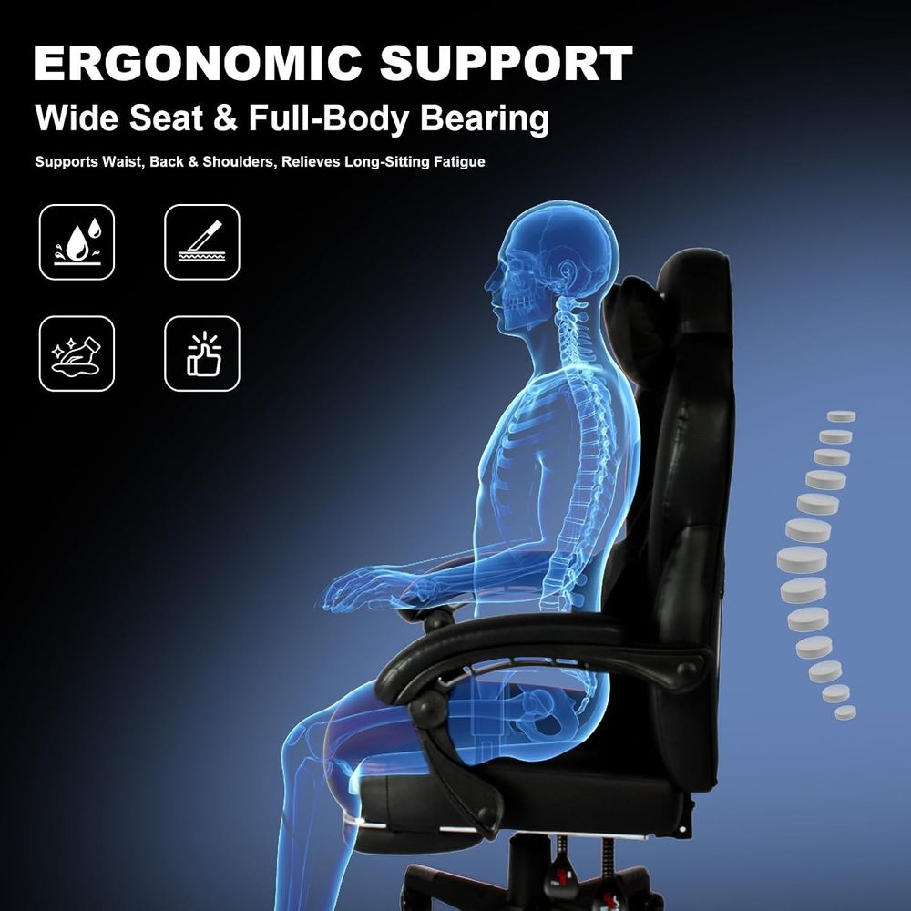 ゲーミングチェアPRO、人間工学に基づいたゲーミングチェア、 - Massage のレビューと価格