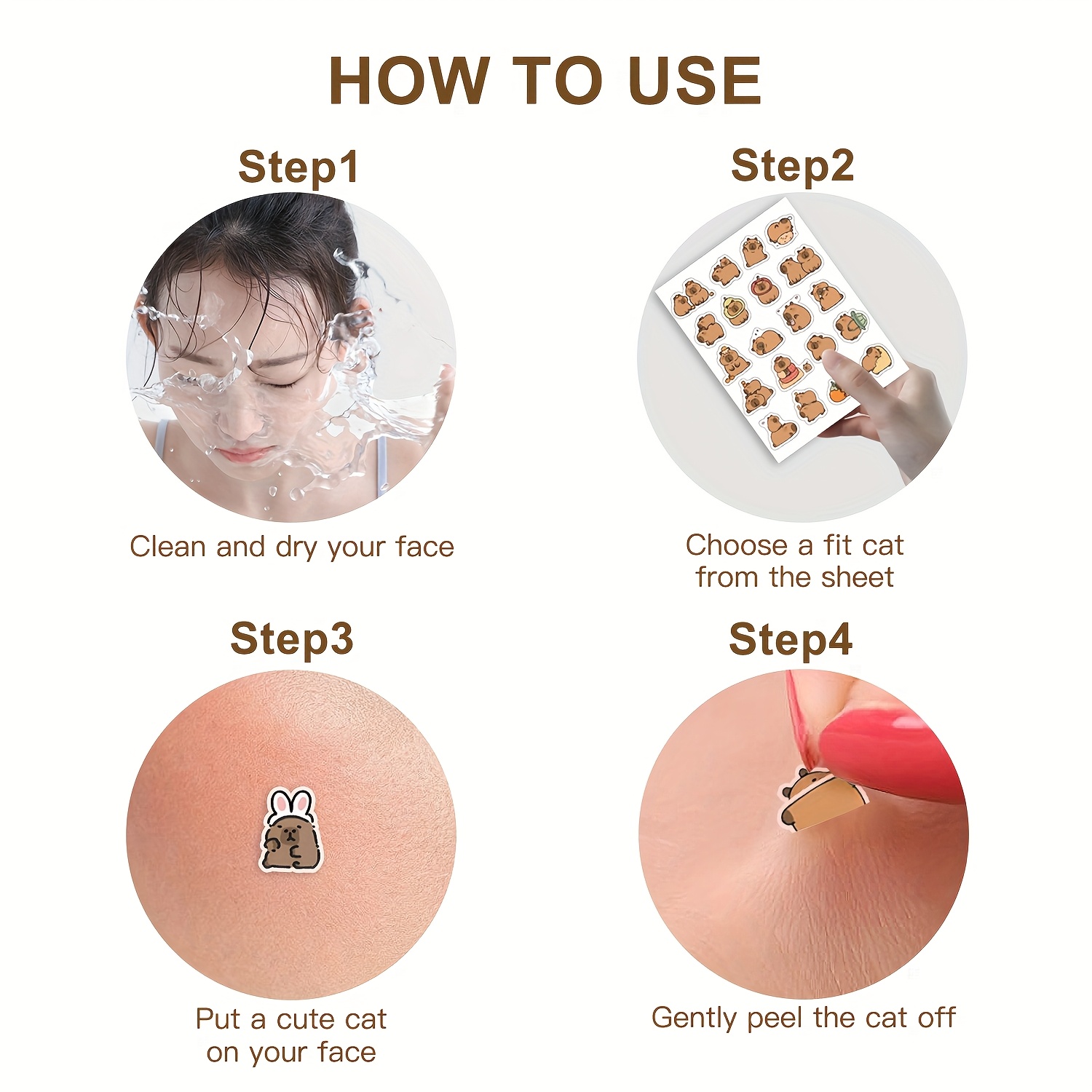 カピバラ型ニキビパッチ、フェイシャルカバー - 無香料、パラ - Skincare のレビューと価格