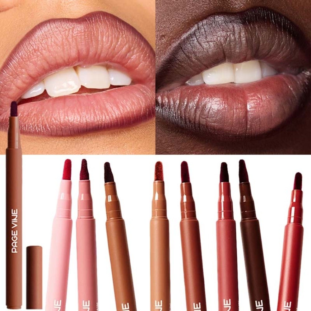 ベルベットブラウンリップライナーペンシル リキッドマット仕上 - Matte Velvet Lip Tint Long Lasting のレビューと価格