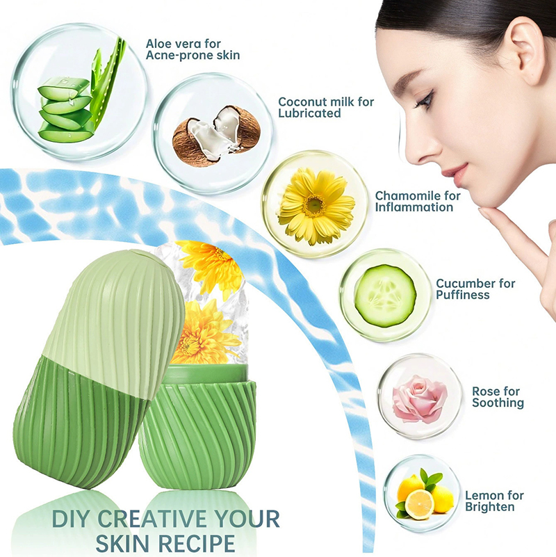【1個入り シリコン製 アイスフェイスローラー型 再利用可能 - Face Ice Roller Puffiness のレビューと価格
