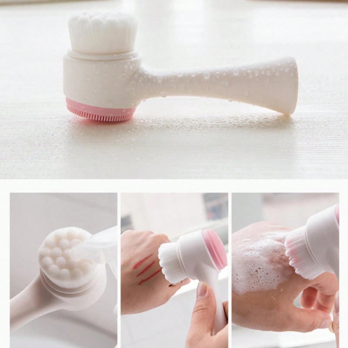 両面洗顔ブラシ シリコン洗顔ブラシ 黒ずみ除去 毛穴クリーナ - Silicone Face Scrubber Electric のレビューと価格
