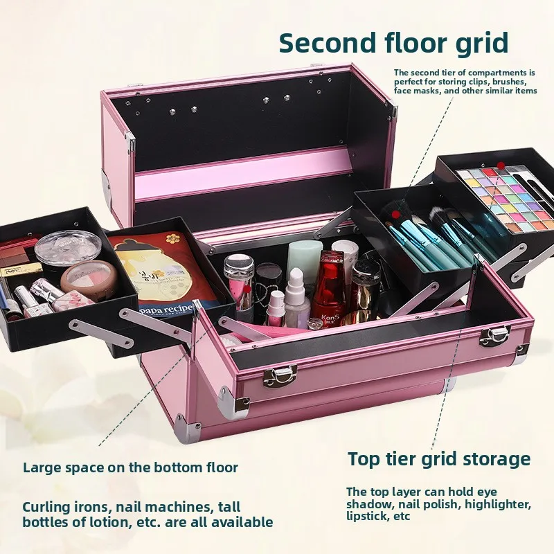 大容量の二重開閉式メイクケース。サロン用プロツールや旅行用の - Makeup のレビューと価格